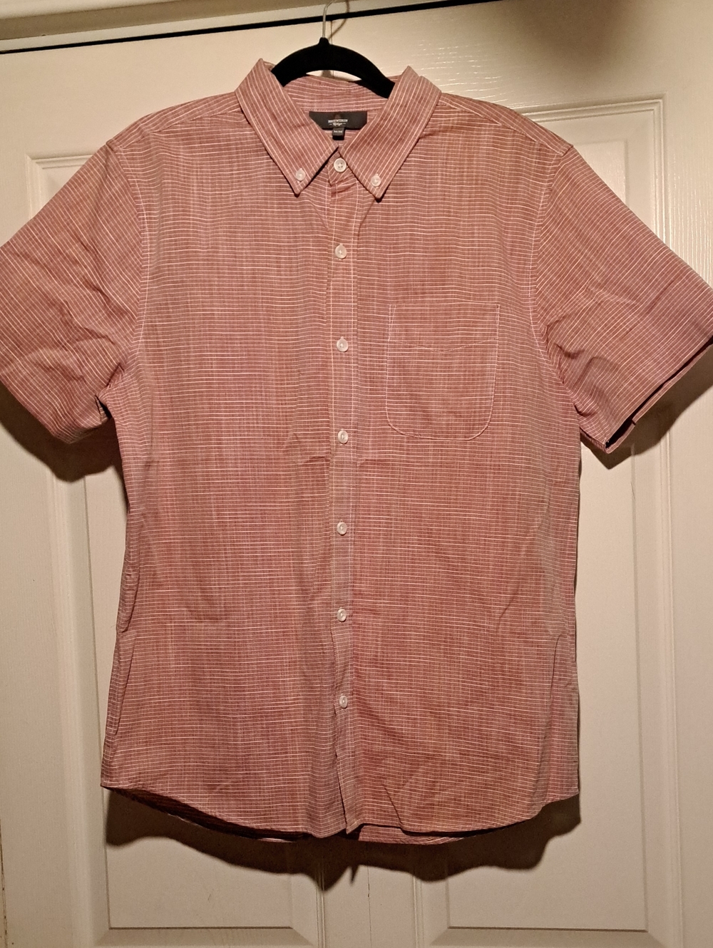 🎯Mountain ridge-Men's Short Sleeve Stylish Summer Shirt in Light Red Sleek look